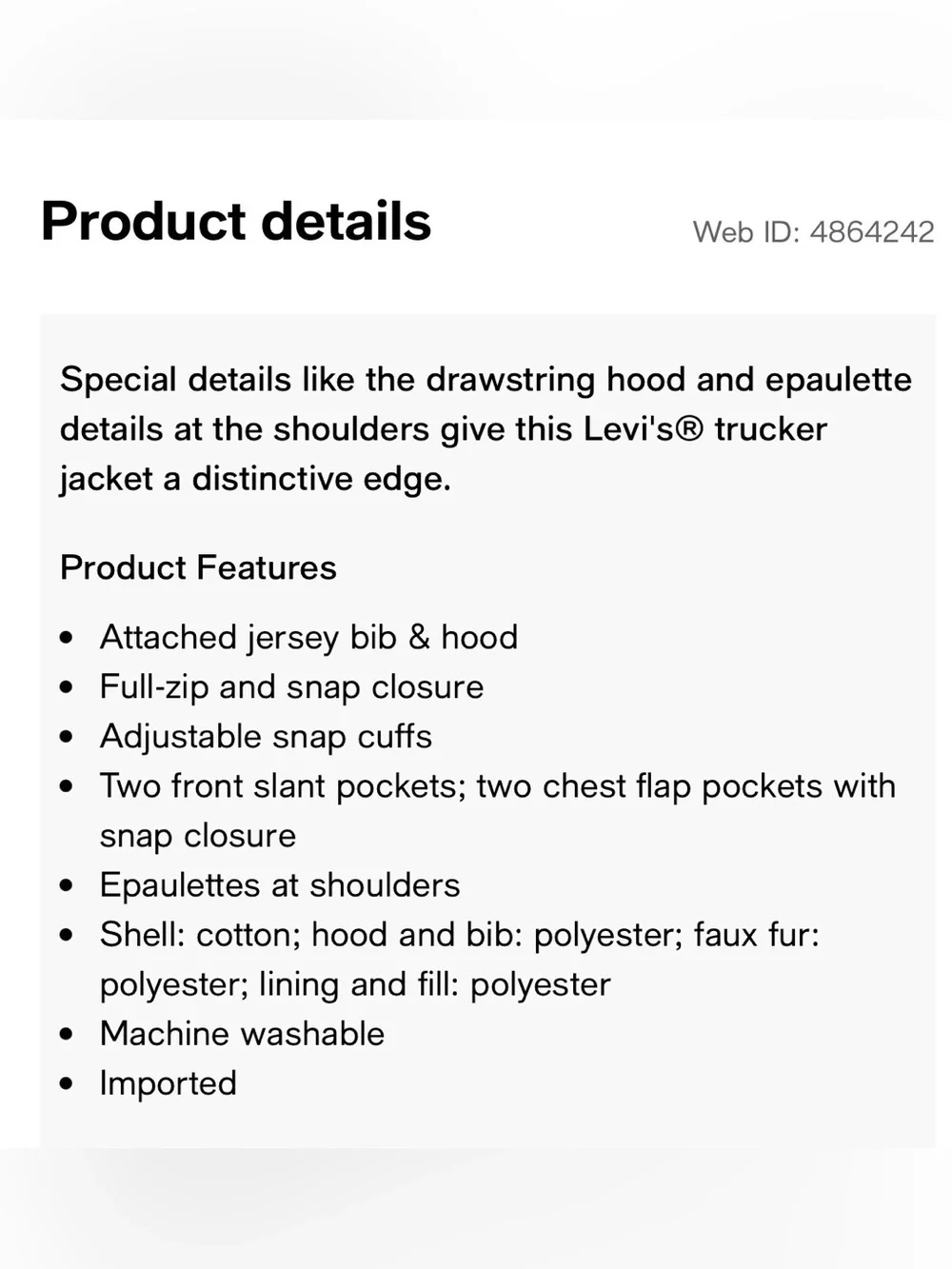 Levi's Men’s Sherpa Lined Two Pocket Hooded Trucker Jacket Brown Canvas Medium